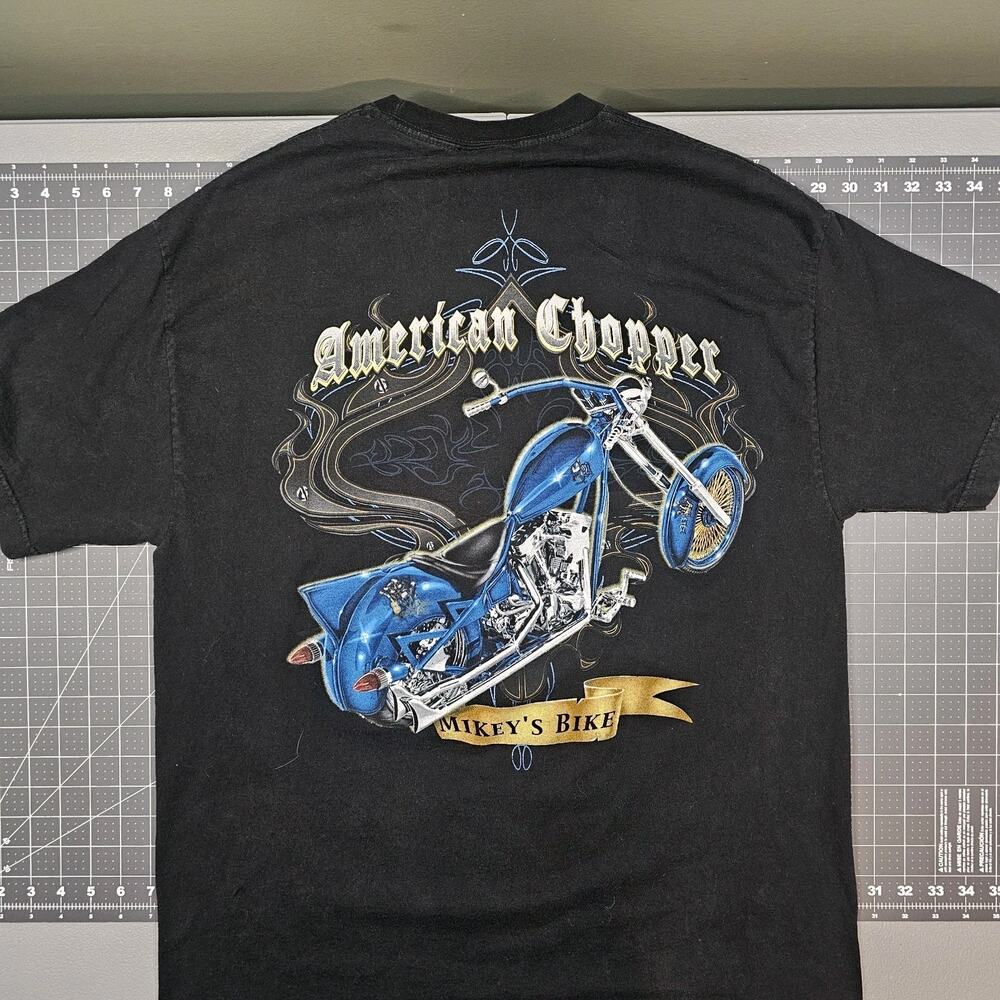 Vintage American Choppers Tshirt XL Black Mickeys Bike Y2K Streetwear Biker West